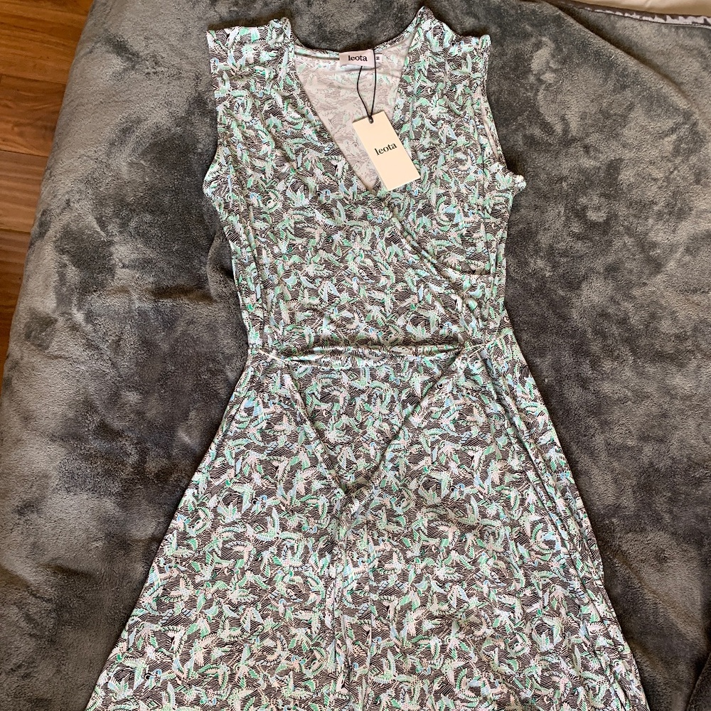 M patterned mini dress with tie
